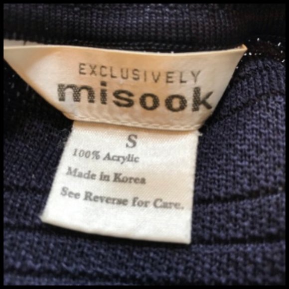 Exclusively Misook Navy Blue Zip Front Ribbed Jacket Mesh Details Size S - Picture 9 of 11